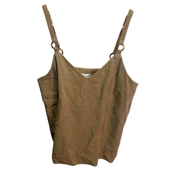Topshop Womens Brown Ring Detail Cami Top Spaghetti Strap Business Casual 6 - Picture 1 of 4